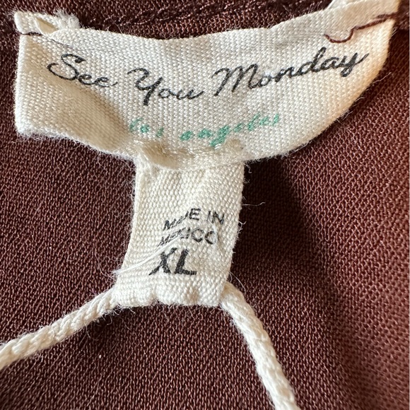 See You Monday Spaghetti Strap Dress Size XL Brown - Picture 4 of 4